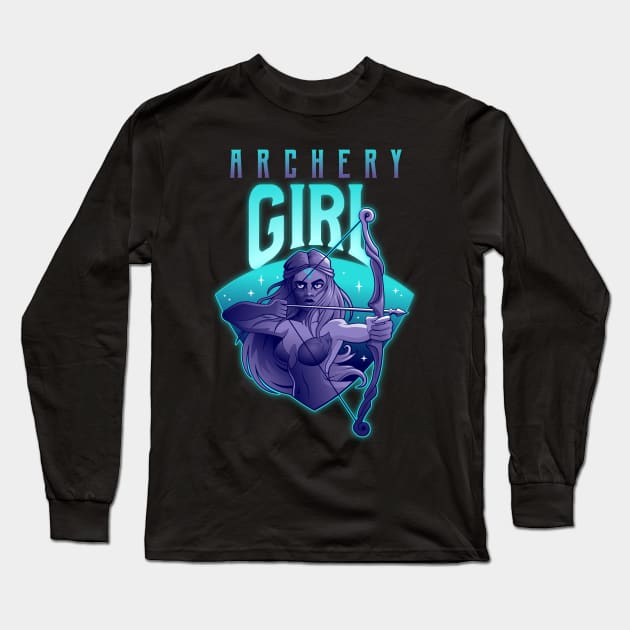 Archery Girl Long Sleeve T-Shirt by Dosiferon